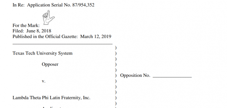 Texas Tech Guns Up Trademark
