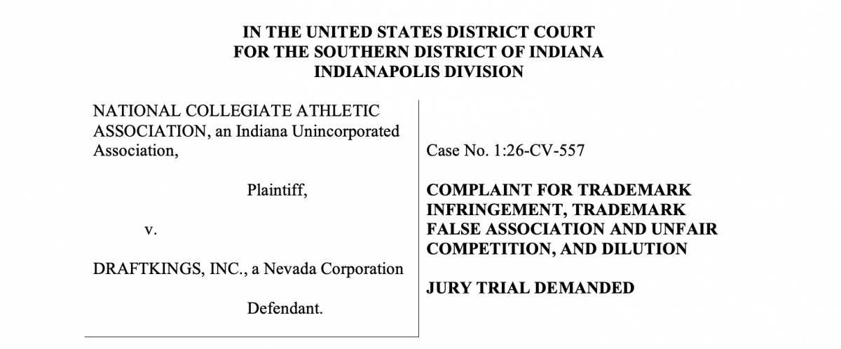 NCAA Sues DraftKings: A Trademark Fight Years in the Making